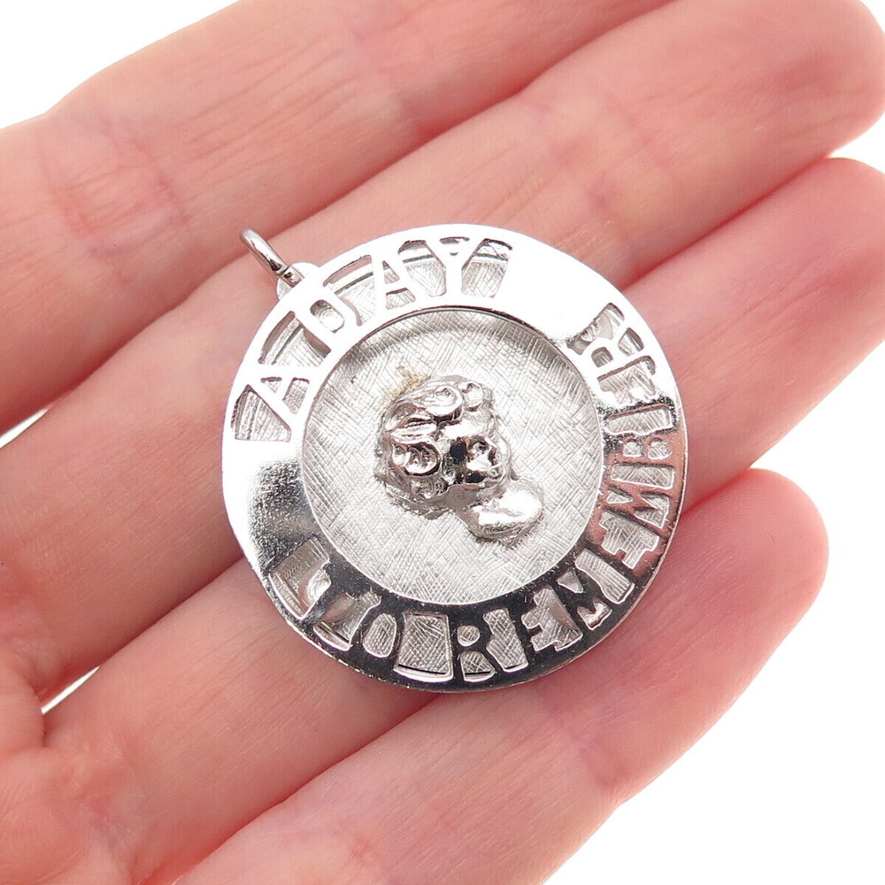 925 Sterling Silver Vintage A Day To Remember Baby Boy Charm Pendant